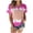 Hot Pink, variant on Women's Tops Tie Dye Ombre Round Neck Short Sleeve Casual Loose Blouse Printed Tee Shirts, Orange XXL