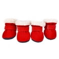thumbnail image 4 of Pet Snow Boots, Soft Warm Dog Paw Protector Winter Dog Feet Shoes with Hook Loop Closure for Dogs Cats Puppy Kitten, 4 of 5