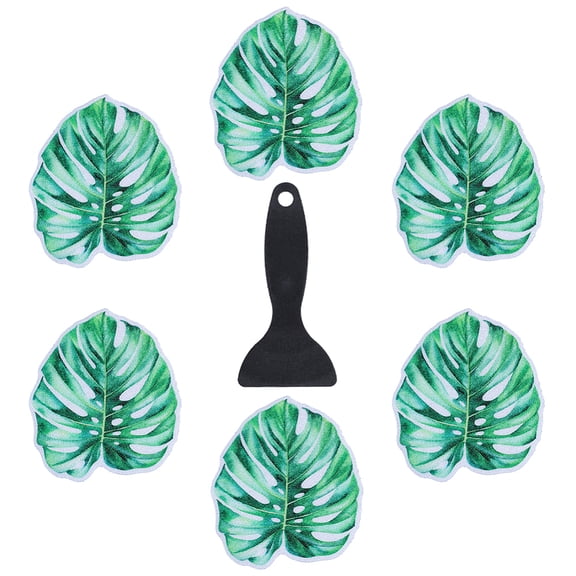 10Pcs Leaves Non Slip Bathtub Stickers Shower Stickers with Premium Scraper Adhesive Green PVC Durable Safety Shower Grips Plant Appliques Treads