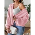 thumbnail image 6 of Chunky Cardigan Sweaters for Open Front Cardiagn Casual Soft Knitted Business Sweaters Pink S, 6 of 8