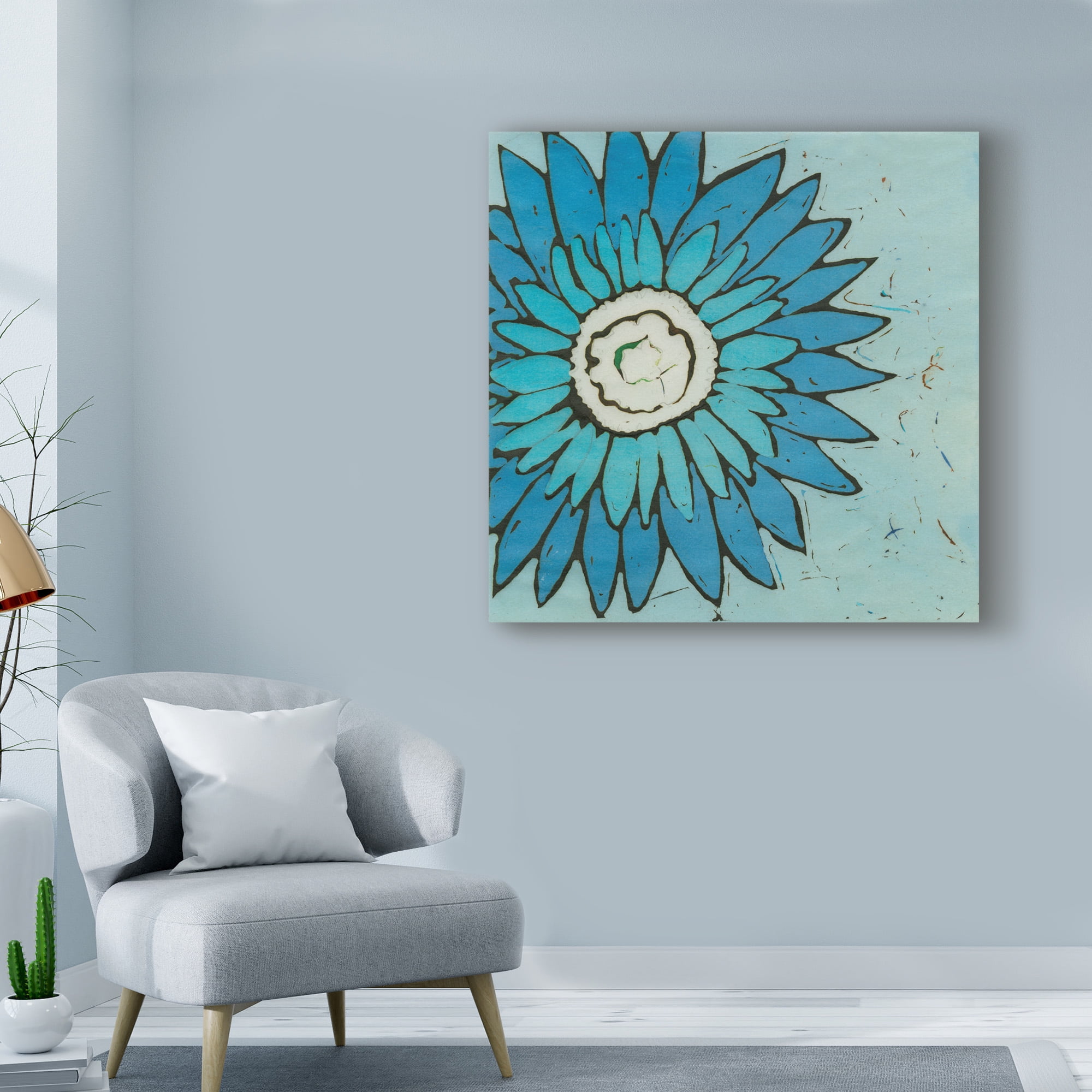 Trademark Fine Art 'Turquoise Batik Botanical III' Canvas Art by Andrea Davis