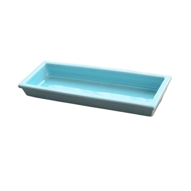 Recipientes minimalistas de cerámica for arreglos florales de estilo chino, bandeja rectangular for macetas con goteo for plantas.