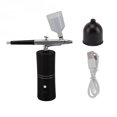 thumbnail image 1 of Máquina de aerógrafo facial, aerógrafo de inyección de oxígeno de mano, pulverizador humectante facial portátil de alta presión, negro, 20 ml, 1 of 14