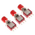 thumbnail image 4 of LOVIVER 3 Pièces 6mm Bouton de Réinitialisation du Commutateur DS-612 Bouton de Réinitialisation du Capuchon Rouge C-NO-NC, 4 of 8