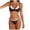 Black, variant on Womens Double Layer Bikini Sets Polka Dot Halter Triangle with Side Tie Cheeky Thong Colorblock 2 Piece Swimsuit Khaki for Size L