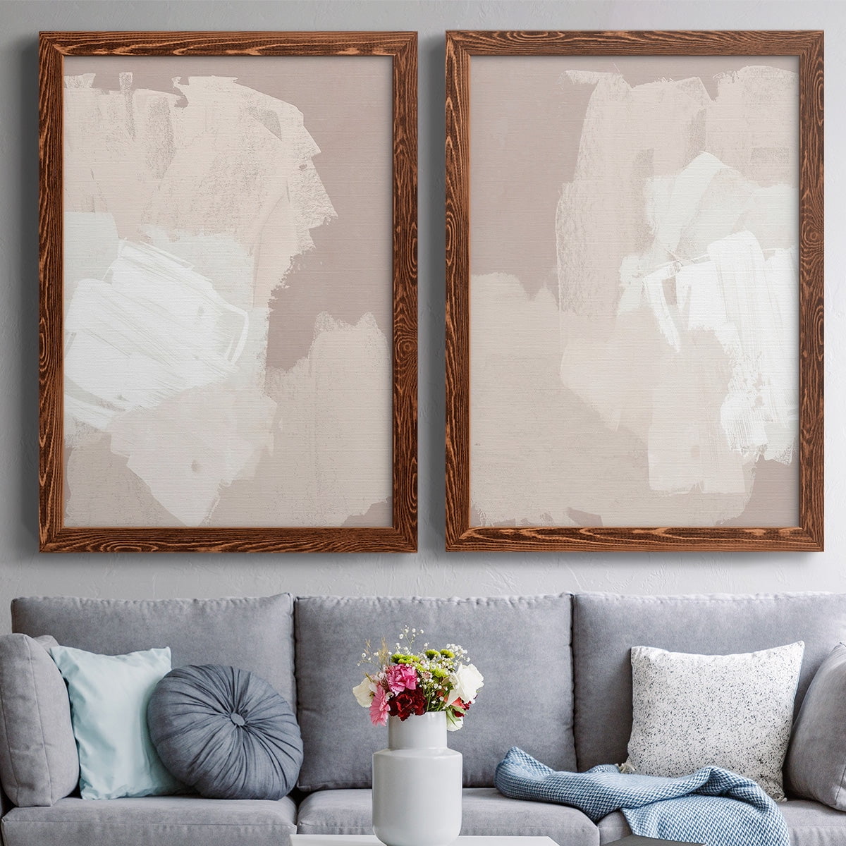Cloud Slate I - Premium Framed Canvas 2 Piece Set - Ready to Hang
