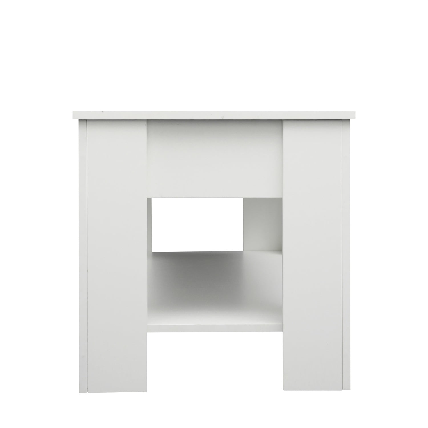 Kepooman Lift Top Coffee Table, Wood Lifting Top Central Table, White Kepooman Lift Top Coffee Table, Wood Lifting Top Central Table, White