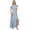 White & Blue, variant on Bimba Women's Ruffly Sleeve Digital Print Wrap Long White Maxi Party Dress-4