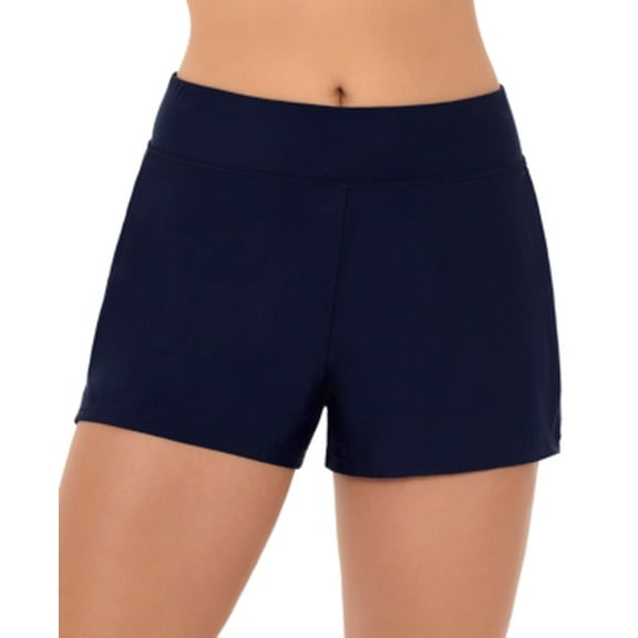 Swim Solutions Womens Printed Tankini Swim Shorts Navy Size 10