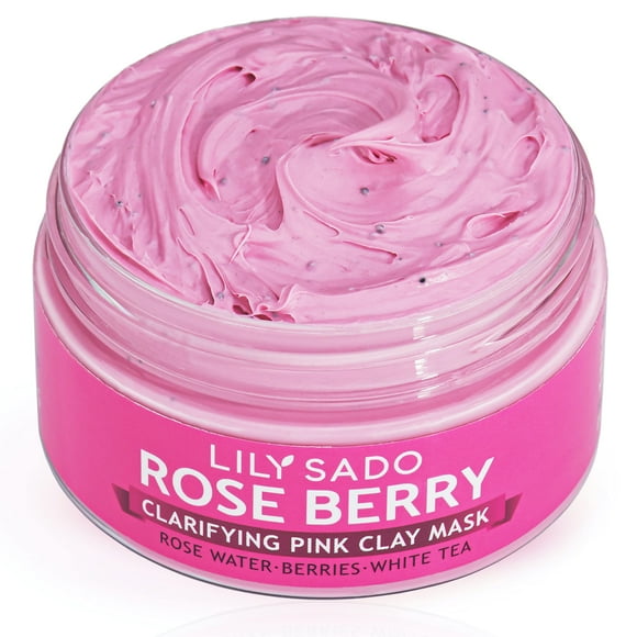 Mascarilla facial LILY SADO Rose Berry Pink Clay con agua de rosas 120 ml