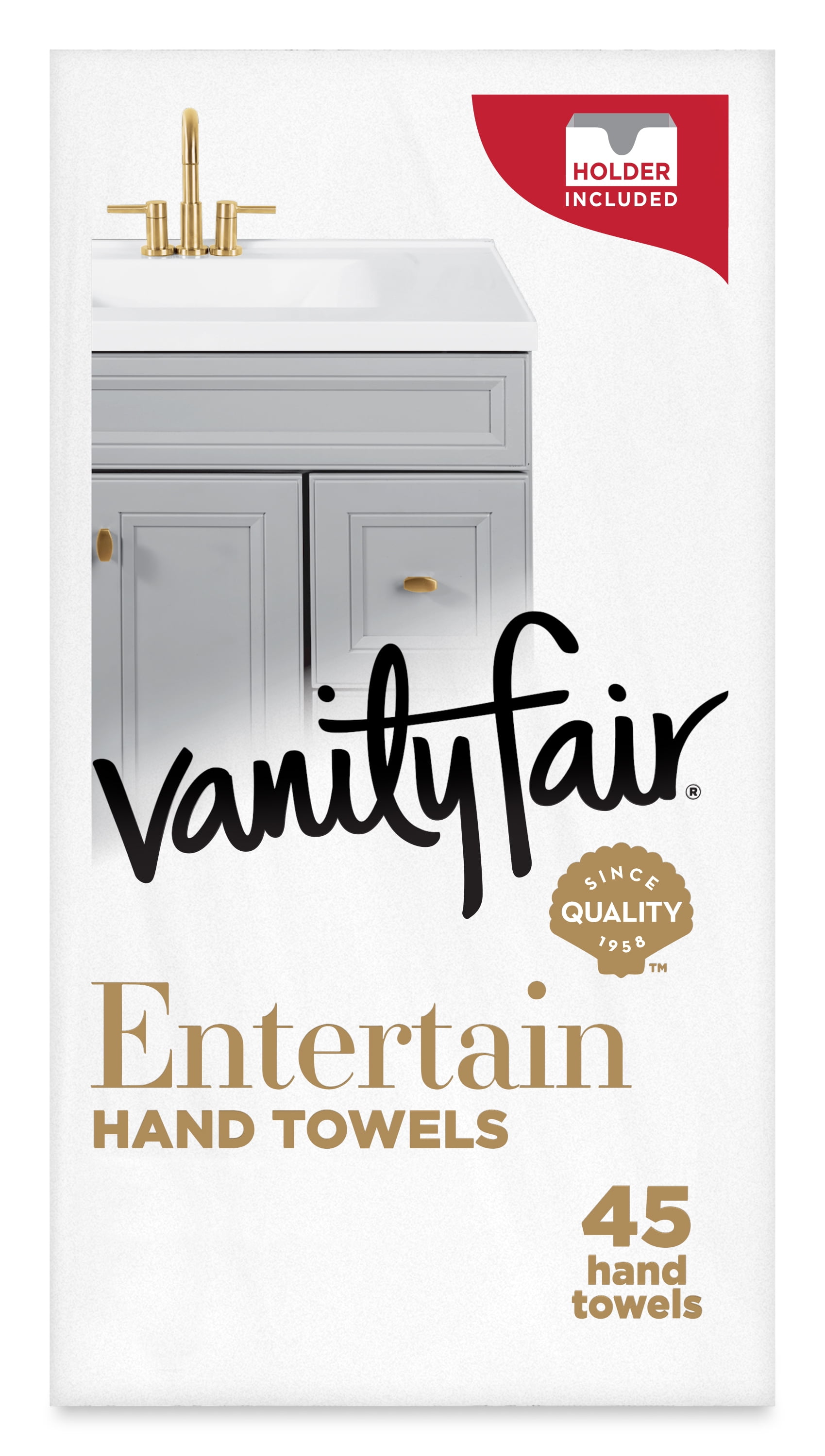 Vanity Fair Paper Hand Towels With Holder 45ct
