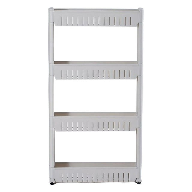veasfak Chariot d'Étagère de Rangement Mince Multifonctionnel Étagère Intersidérale Chariot Roulant avec Gris 4 Couches