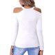 thumbnail image 4 of Blusa informal de manga larga con cuello en V y hombros descubiertos para mujer Fridja  FKASFK3868, 4 of 5
