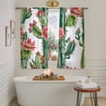 thumbnail image 6 of Sheer Curtain 63 Inch Length 2 Panels Light Filtering Window Curtain Botanical Floral Sheer Voile Curtains Rod Pocket Window Treatment for Kitchen Living Room Cactus Succulent Desert Green Red, 6 of 9