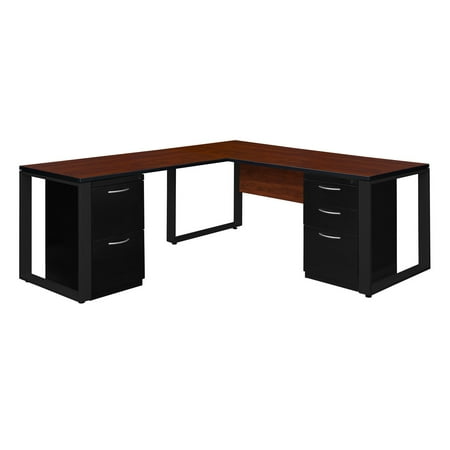 UPC: 0192357001868 | Regency Structure Double Metal Pedestal L-Desk with 42 in. Return