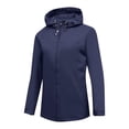 thumbnail image 2 of WTOBBY Women's Loose Casual Solid Color Windproof Waterproof Jacket for Outdoor Sports, Perfect for Fashionable and Relaxed Everyday Wear,Dark Blue L, 2 of 7