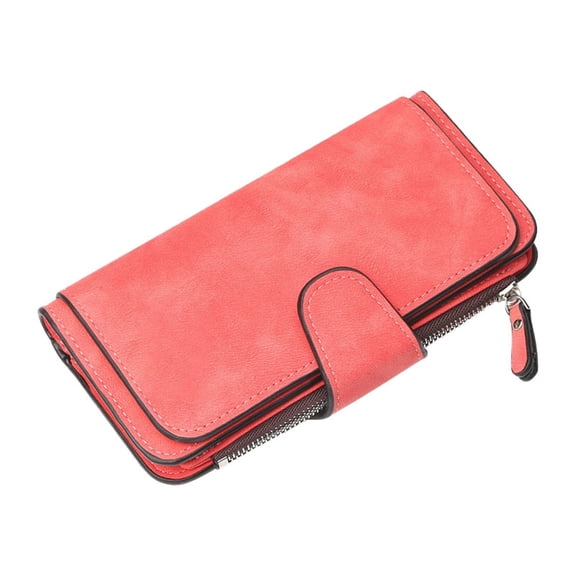 Women Lady Leather Trifold Card Wallet Clutch Checkbook Handbag Zip Purse Card Phone Holder Long Design Lady Fashion Wallets,I