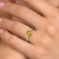 thumbnail image 4 of Gem Stone King 10K White Gold Yellow Citrine and Lab Grown Diamond Engagement Ring for Women | 3.00 Cttw | Round 9MM | Gemstone November Birthstone | Size 9, 4 of 6