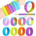 thumbnail image 1 of Juguete antiestrés de burbujas para niños, pulsera de silicona colorida para aliviar la ansiedad, sensorial para autismo, TDAH, 1 of 4