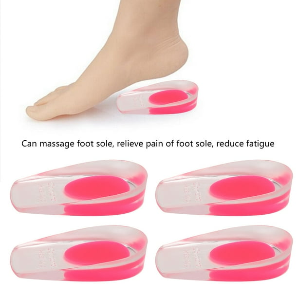 Almohadilla 2 Pares Suave Universal Mujer Silicona Talón Cojín Masaje Pie Dolor Alivio Zapato Plantilla