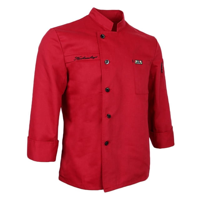 Chef Jacket Coat Uniform Long Sleeve Hotel Kitchen Cook Apparel 2XL