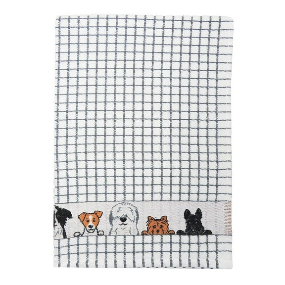 Poli-Dri Cotton Tea Towel Kitchen Towel Dog 2-Pack Black/White by Samuel Lamont