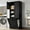 Black, variant on 68"H Tall Bathroom Storage Cabinet with Laundry Basket, Floor Bathroom Cabinet with 2 Doors and Adjustable Shelves for Living Room, Oak
