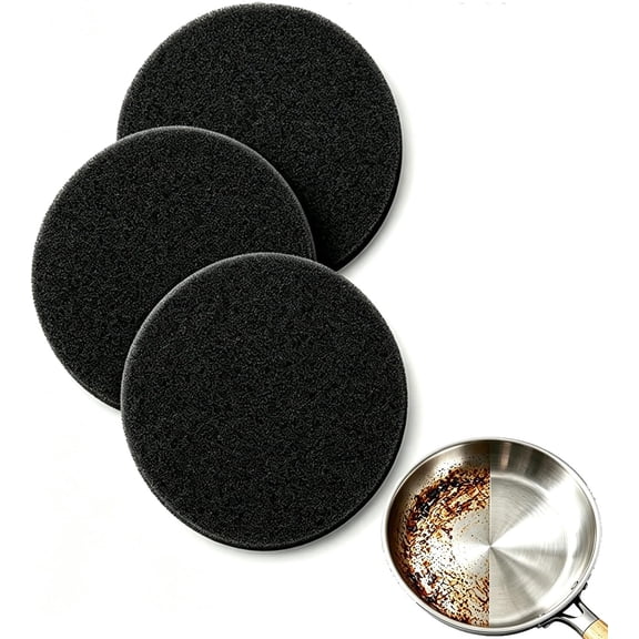 Stainless Steel Cleaning Sponge, Removes Burnt-On Stains for Stainless Steel Surfaces, Mirror Shine Restorer, Durable Kitchen Sponge for Pots Pans Cookware (3-Pack)