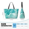 thumbnail image 6 of Ratiio Teal Turquoise 1 Print Large Capacity Beach Travel Bag, Polyester Waterproof Tote Bag with Zipper for Vacation and Daily Use, 6 of 6