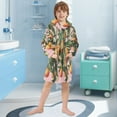 thumbnail image 5 of FORMRS Niños Bathrobe Unisex Hooded Robe Soft Plush Pajamas Sleepwear, Size 2-3T, Vibrant Oranges, 5 of 7