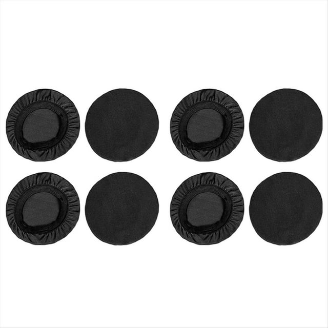 4 Pares de Fundas Elásticas para Auriculares de 10 cm, Lavables y Elásticas, Color Negro.