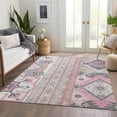 thumbnail image 6 of HomeRoots 679653 9 x 12 ft. Pink, Ivory & Gray Southwestern Transitional Washable Machine Made Rectangle Area Rug with UV Protection, 6 of 9