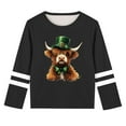 thumbnail image 2 of Bnwani St. Patricks Day Long Sleeve Toddler Shirts Plain Black Crew Neck Casual Fashion Cute Printed Tops, 2 of 5