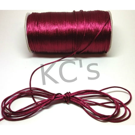 Rat Tail Cord 100 Yards 50 Yards - 2mm Wine/burgundy Satin Rattail Cord Chinese/china Knot Rat Tail Jewelry Braid 100% Polyester, From US,Brand generic ()