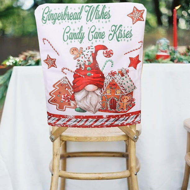 Fundas Para Sillas De Comedor Fundas para sillas de dibujos animados navideños para decoraciones de fiesta de Año Nuevo (hombre de jengibre)