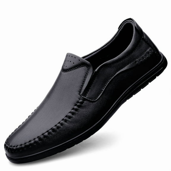 Men's Casual Loafers Slip On Leather Shoes Comfortable Lightweight Driving Shoes Male Moccasins Classic Penny Loafer Flats Boat Shoes Outdoor Walking Shoes