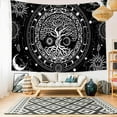 thumbnail image 3 of Tree of Life Tapestry for Bedroom, Hippie Black and White Tapestry, Cool Sun and Moon Galaxy Wall Tapestry, Spiritual Tree Tapestry Wall Hanging Decor for Living Room Dorm 60X40IN, 3 of 6