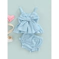 thumbnail image 2 of AceBaby Infant Baby Girl Summer Outfits 0-18M Sling Tops and Shorts 2Pcs Clothes, 2 of 8