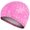 Pink, variant on Solid Color Waterproof Swim Caps with PU Coat for Long Hair Swimming Cap Bathing Hat for Adult Men and Women