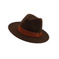 thumbnail image 1 of Unisex Elegant Church Fedora Hat Ribbon Band Belt Winter Outdoor Coffee, 1 of 7