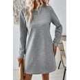 thumbnail image 3 of Apricot Textured Long Sleeve Mini Shift Dress, 3 of 11