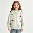 thumbnail image 2 of Girls Zip Up Hoodie Jacket Cute Cartoon Embroidered Hooded Sweatshirt Boys Oversized Drop Shoulder Coat Lightweight Outerwear, 2 of 6