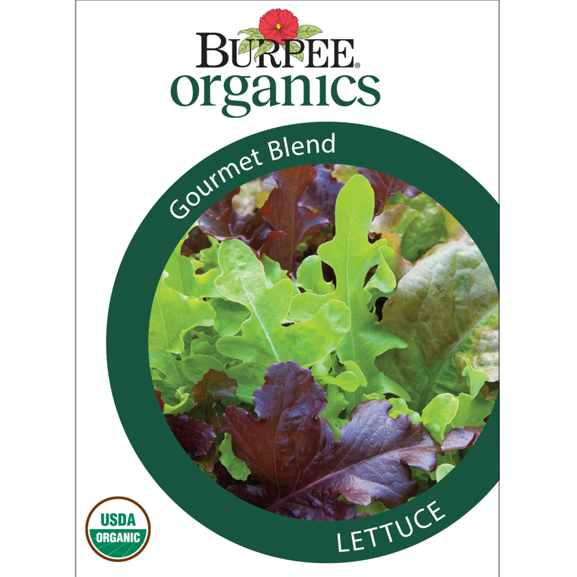 Burpee Organics Gourmet Blend Lettuce Seeds, Container-Friendly, Organic Vegetable Gardening Seeds, 1-Pack
