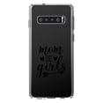 thumbnail image 1 of DistinctInk Clear Shockproof Hybrid Case for Samsung Galaxy S10 (6.1" Screen) - TPU Bumper Acrylic Back Tempered Glass Screen Protector - Mom of Girls, 1 of 2
