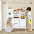 thumbnail image 4 of LINLUX Pretend Kids Play Kitchen, Toy Kitchen Playset For Toddler, Wood Kitchen Sets Baby, White, 4 of 10