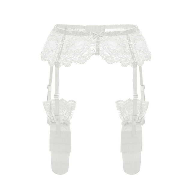iHPH7 Ensemble Porte-Jarretelles et Cuissardes, Bas pour Femmes, Blanc P