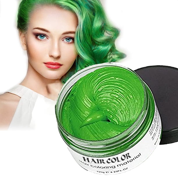 Cera temporal para color de cabello, spray para el cabello verde, cera natural para el cabello, spray de color, 4.23 onzas para niños y mujeres, tinte temporal para el cabello, cera para peinar pomada