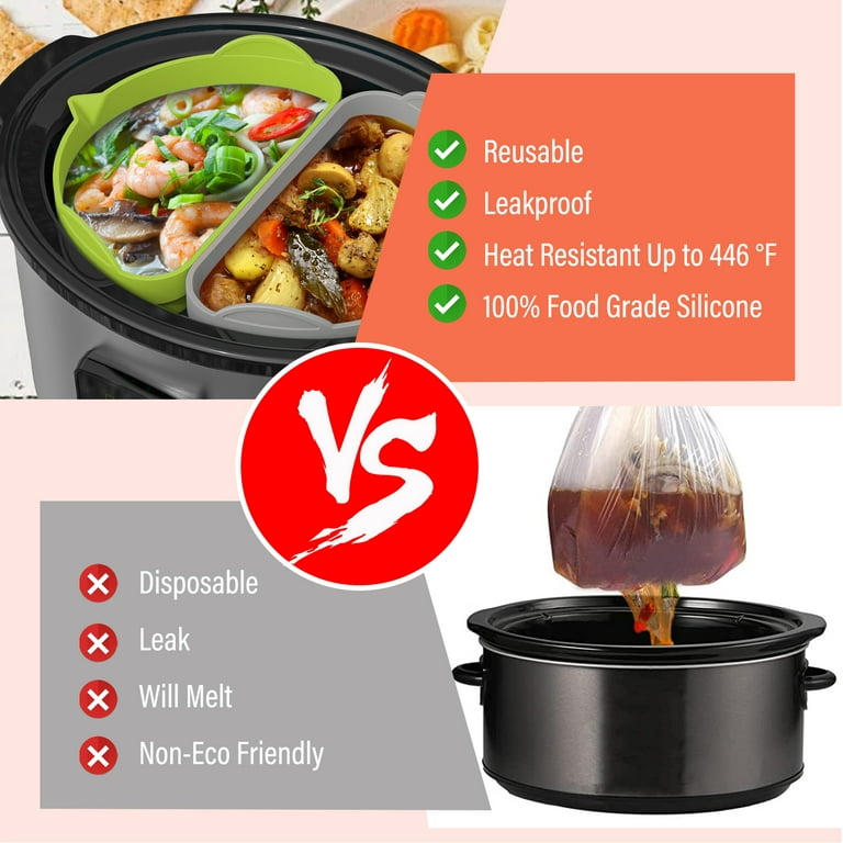 1pc Reusable Silicone Slow Cooker Liner, 6-8qt Slow Cooker Coooking Bags,  Dishwasher Safe And Crock Pot Liner