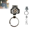thumbnail image 4 of Western Cowboy Letter A Keychain - Vintage Handmade Initial A Clip for Belt/Pocket, Metal Key Holder with Rustic Finish, 4 of 4