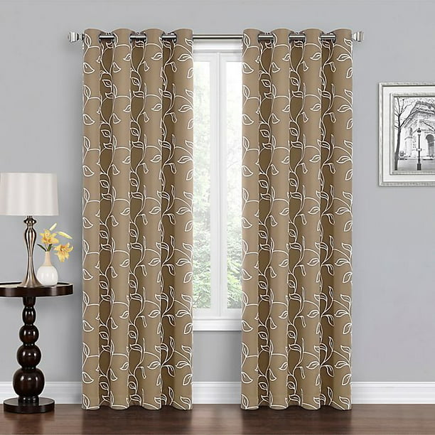 Asheville 108-Inch Grommet 100% Blackout Window Curtain Panel in Linen